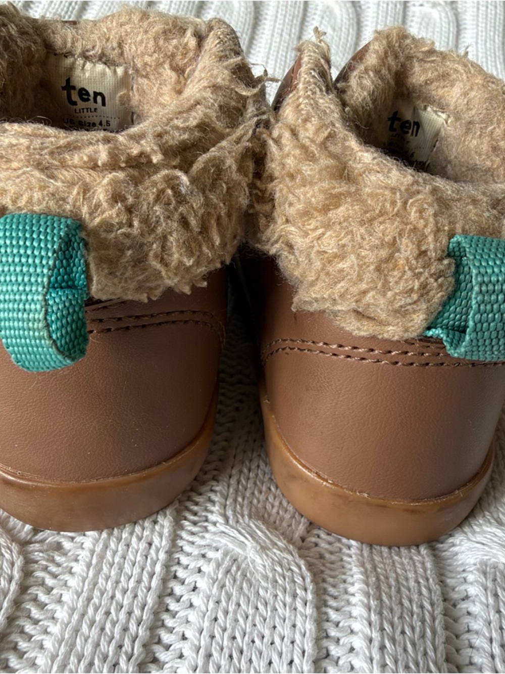 Ten Little Furry High Tops Sneakers First Walkers 4.5 Toddler Shoes Baby Shoes - Picture 4 of 8
